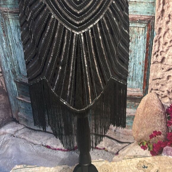 Meet your retro beauty NWT black beaded flapper dress, size XL - Picture 13 of 16